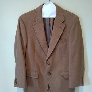 Hunter Haig Mens Tan Herringbone Sport Coat Jacket